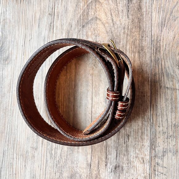Nocona Western Tooled Leather Belt Size 32 Brown Cowboy Artisan Vintage Layer main image 5